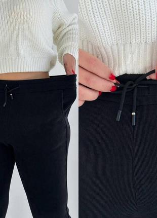 Жіночі утеплені штани брюки вельвет на флісі зима лосини5 фото