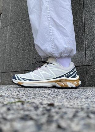 Кроссовки salomon s/lab xt-6 beige/blue/gold10 фото