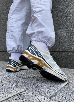 Кроссовки salomon s/lab xt-6 beige/blue/gold5 фото