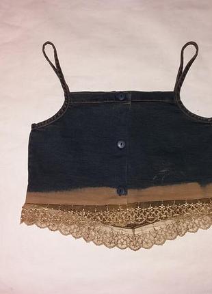 Джинсовый кроп топ xs