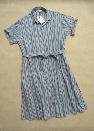 Платье-рубашка в полоску zara размер 14/xl/42—16/xxl/449 фото
