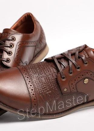 Кожаные туфли броги kristan impression brown1 фото