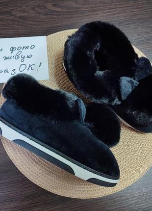 Теплые тапки тапочки меховые мокасины слипоны автоледи меховушки домашние домашняя...