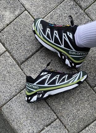 Кроссовки salomon s/lab xt-6 black/white/green