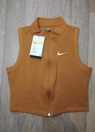 Укорочений топ жилет nike sportswear без рукавів на блискавці samples кроп-топ майка семпл новий оригінал5 фото