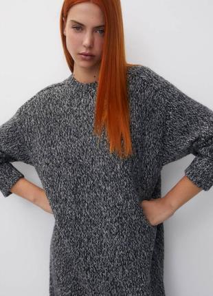 Удлиненный свитер оверсайз, вязаное платье1 фото