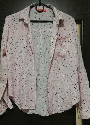 Сорочка ніжного рожевого кольору у дрібний горошок