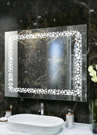 Led зеркало с подсветкой в ванную, спальню, прихожую "mosaic" zsl-014 (1000*800)