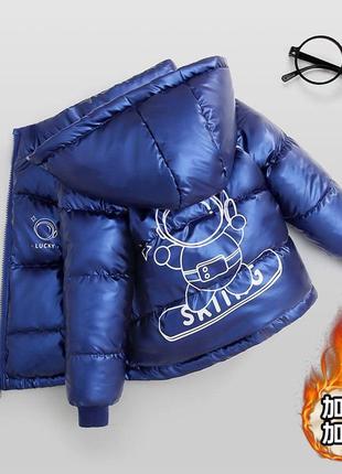 Зимняя теплая куртка, синтепон, плюш, размер 80-1205 фото