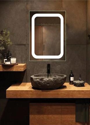 Дзеркало з підсвіткою led у ванну, спальню, передпокій zsd-011 (600*800)1 фото