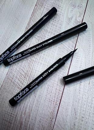 Подводка-фломастер topface super silky eyeliner pt615 (водостойкая)1 фото