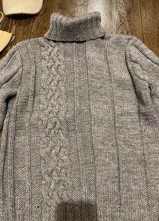 Теплий шерстяний светр ручної роботи новий3 фото