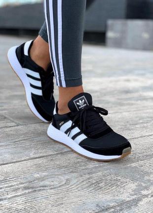 Adidas iniki шикарные женские кроссовки адидас черный цвет замша (весна-лето-осень)😍5 фото