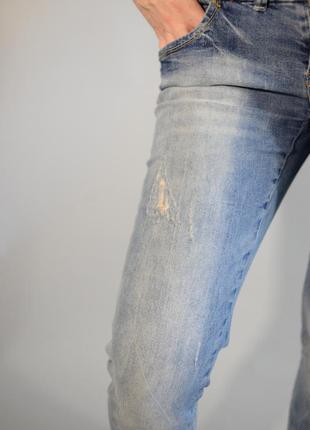 Голубые женские прямые джинсы эластичные для девочек с потертостями okay4 фото
