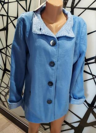 Флисовое пальто, рубашка anne de lankay голубого цвета 46-502 фото