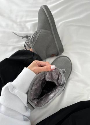 Женские угги ugg neumel cool grey suede2 фото