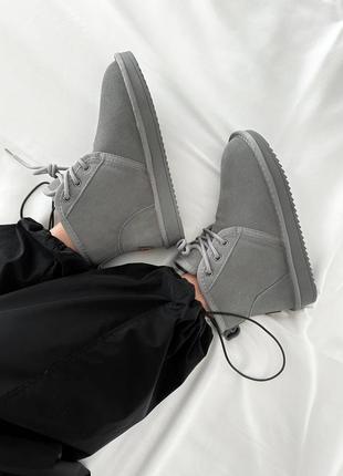 Женские угги ugg neumel cool grey suede6 фото