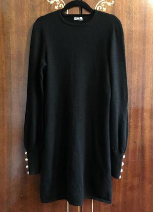 Кашемировое черное платье tania. размер m.