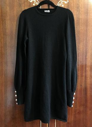 Кашемировое черное платье tania. размер m.