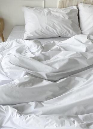 Белое однотонное постельное белье