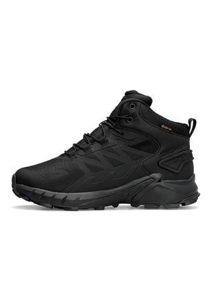 Зимові чоловічі кросівки salomon gore-tex high all black fu