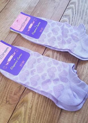 Шкарпетки укорочені бузкові "серця", розмір 25 / 37-39р.