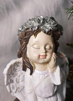 Новогодний ангел фигурка керамическая рождественский ангелочек статуэтка4 фото