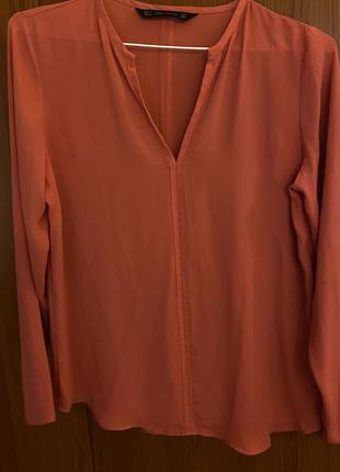 Коралова шифонова рубашка