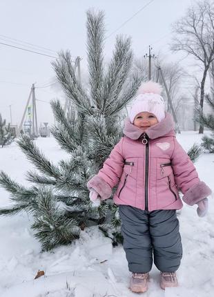 Дитячий зимовий комбінезон для дівчинки- розмір 92