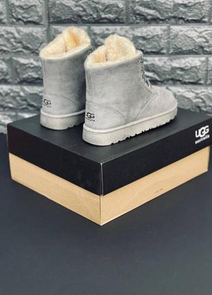 Угги женские ботинки ugg australia серые классические угг на шнурках меховые угги высокие2 фото