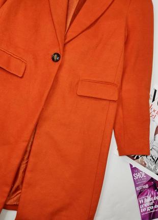 Пальто жіноче тепле прямого крою помаранчевого кольору від бренду new look 382 фото