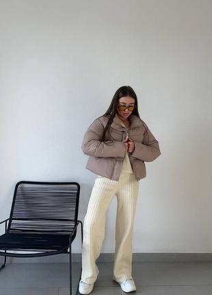 Куртка короткая дута черная мокко беж осень весна