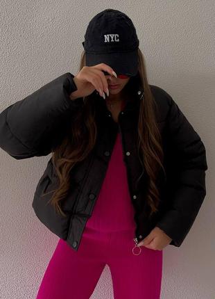 Куртка короткая дута черная мокко беж осень весна