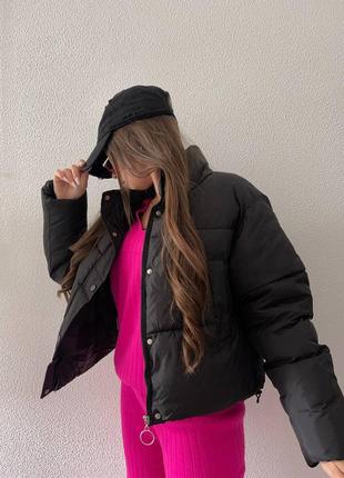 Куртка короткая дута черная мокко беж осень весна