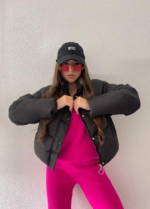 Куртка короткая дута черная мокко беж осень весна