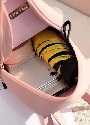 Розовый стильный женский мини-рюкзак3 фото