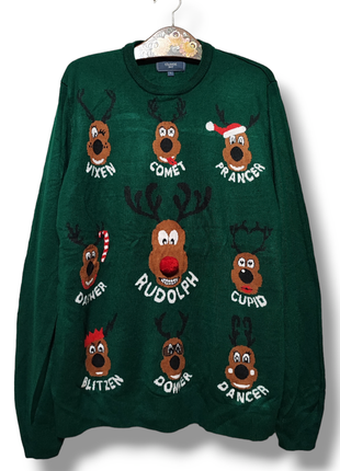 Новорічний джемпер олені різдвяний одяг для фотосесії светр
