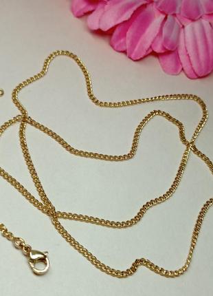 Гарний ланцюжок 54 см, панцирне плетіння.позолота.