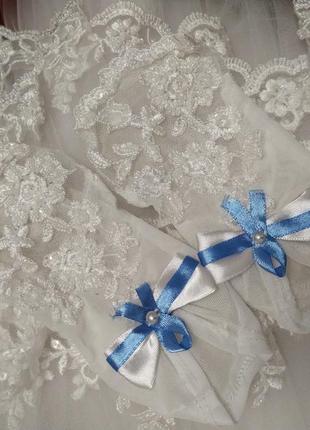 Платье свадебное +фата + перчатки.10 фото