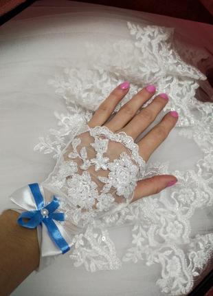 Платье свадебное +фата + перчатки.9 фото