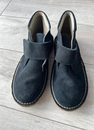 Демисезонные замшевые ботинки на липучках 33р высокие туфли на липучки замшевые синие ботинки классические5 фото