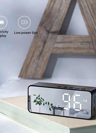 Портативна bluetooth колонка g-50 електронний годинник та термометр зеркальна