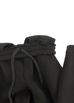 Штаны спортивные женские флора трехнитка с начесом черные, р. 524 фото