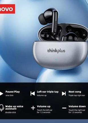 Бездротові навушники lenovo thinkplus xt88 tws bluetooth 5.3 чорні