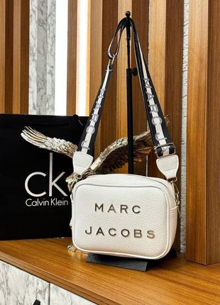 Сумка белая женская в стиле marc jacobs марк джейкобс  сумка клатч кросс боди