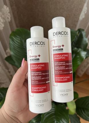 Тонізувальний шампунь для боротьби з випаданням волосся vichy dercos energy+ stimulating shampoo2 фото