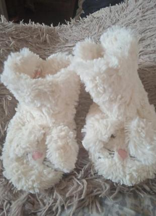 Тапочки зайки мягкие, тепленькие