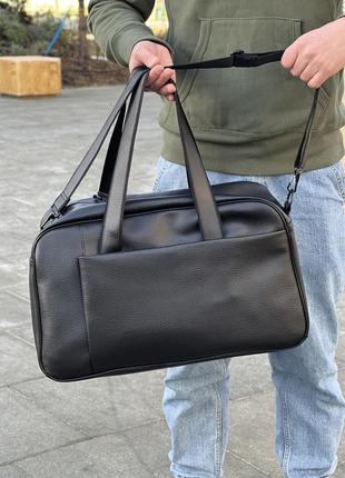 Спортивная мужская сумка для тренировок вместительная дорожная черная, на 25л2 фото