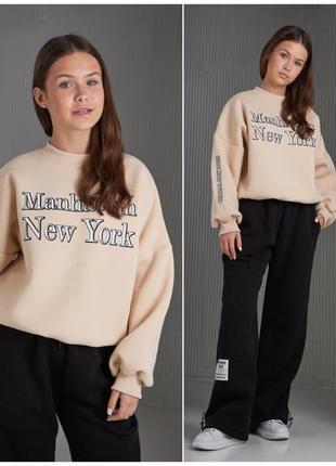 Утепленный свитшот на флисе для девочки