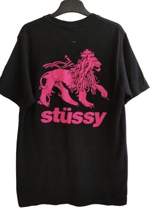 Stussy rasta lion t-shirt in black